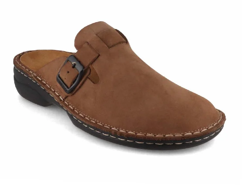 Runway Ready Tuffeln® Women's Leather Clogs with Arch Support «Galant», brown