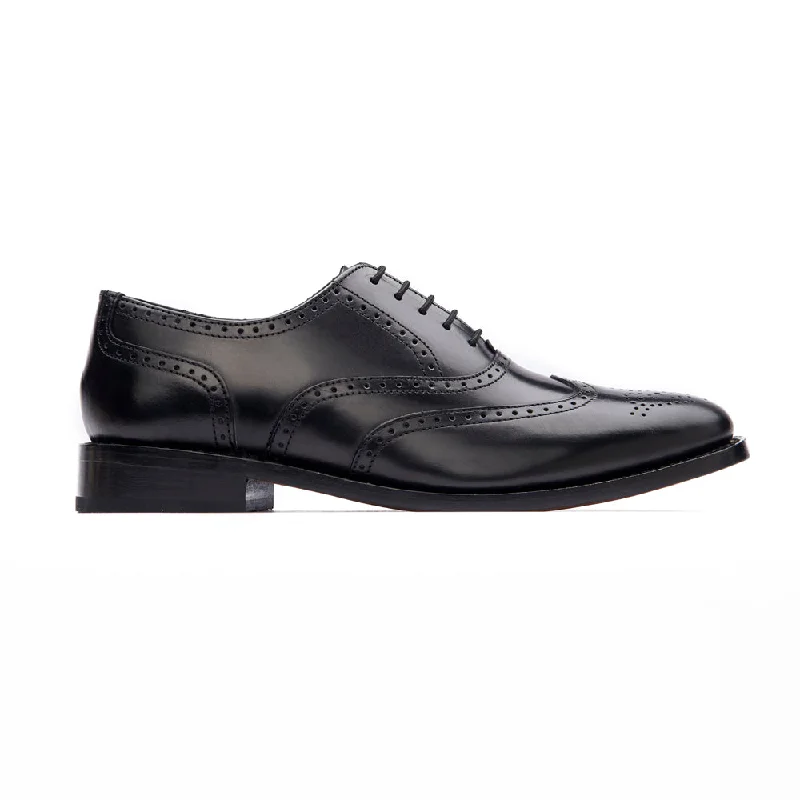 Rich Texture Cheltenham Brogue - Black