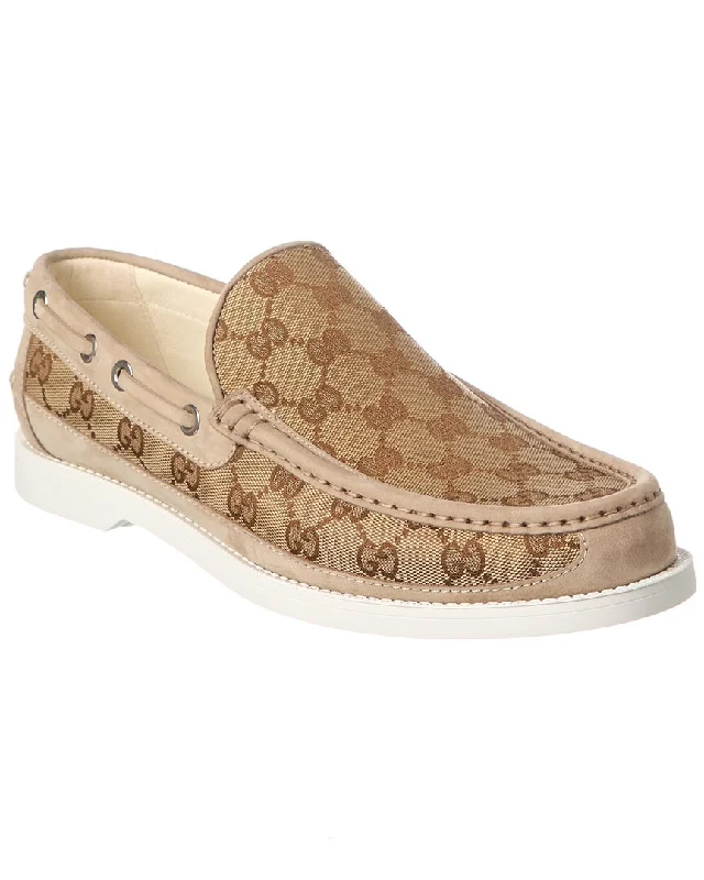 Minimal Aesthetic Gucci Canvas Moccasin