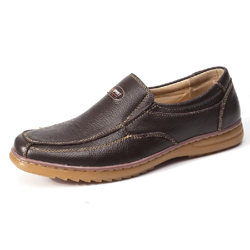 Luxe Sensation Menico Men Genuine Cow Leather Slip on Soft Sole Comfy Non Slip Casual Oxfords