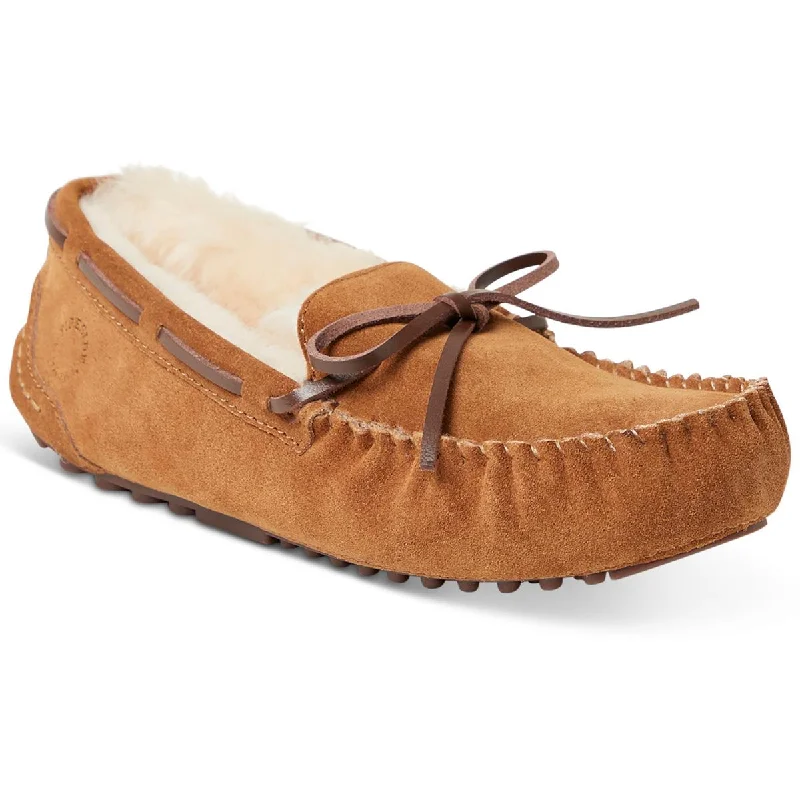 Sleek Structure Fireside by Dearfoams Mens Suede Slip On Slide Slippers