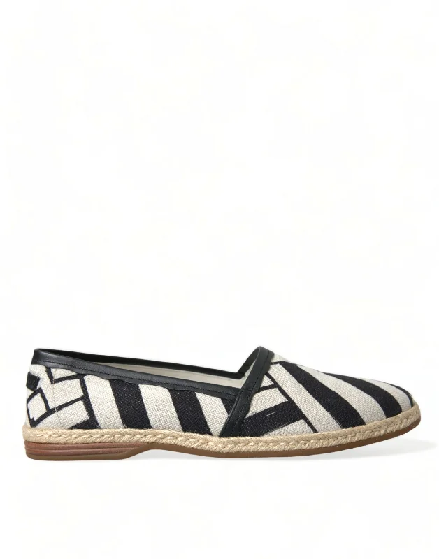 Luxe Sensation Dolce & Gabbana Chic Striped Canvas Men's Espadrilles