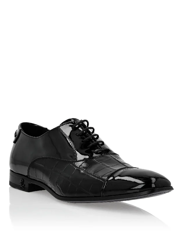 Exotic Prints Patent Leather & Croco Effect Derby