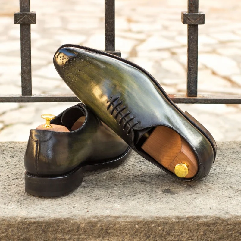 High Impact Theo Olive Green Patina Wholecut Oxford