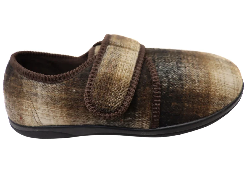 Luxury Aesthetic Homyped Mens Ando Adjustable Strap Extra Extra Wide Slippers