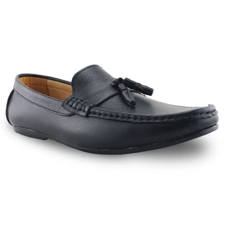 High Impact Comfy Tassel Loafer Wrinkle Soft Black