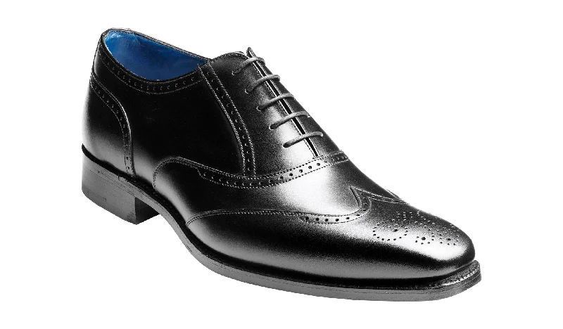 Opulent Appeal Barker Johnny Oxford Brogue Shoes – Black Calf