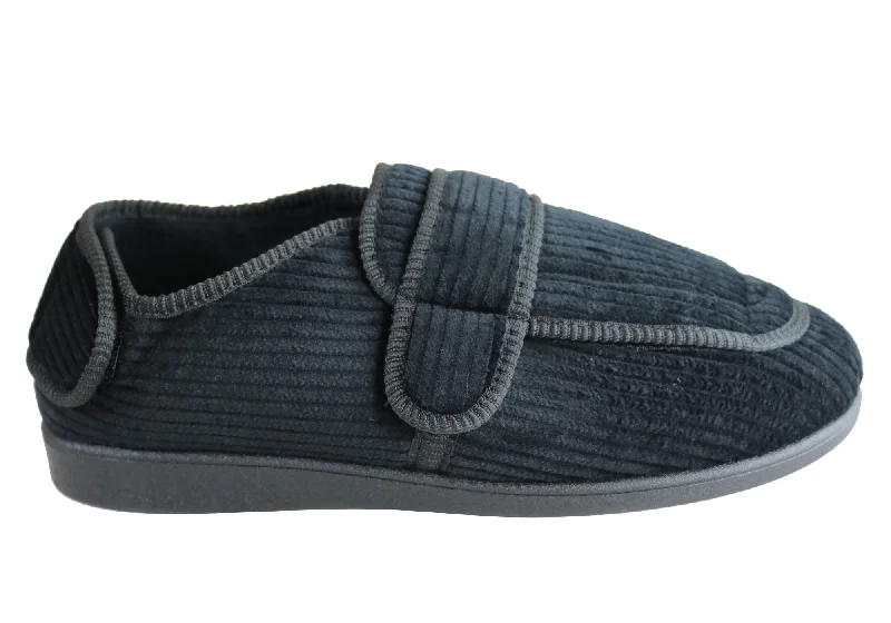 Ultra Sleek Homyped Mens Arnold 2 Adjustable Strap Extra Extra Wide Slippers