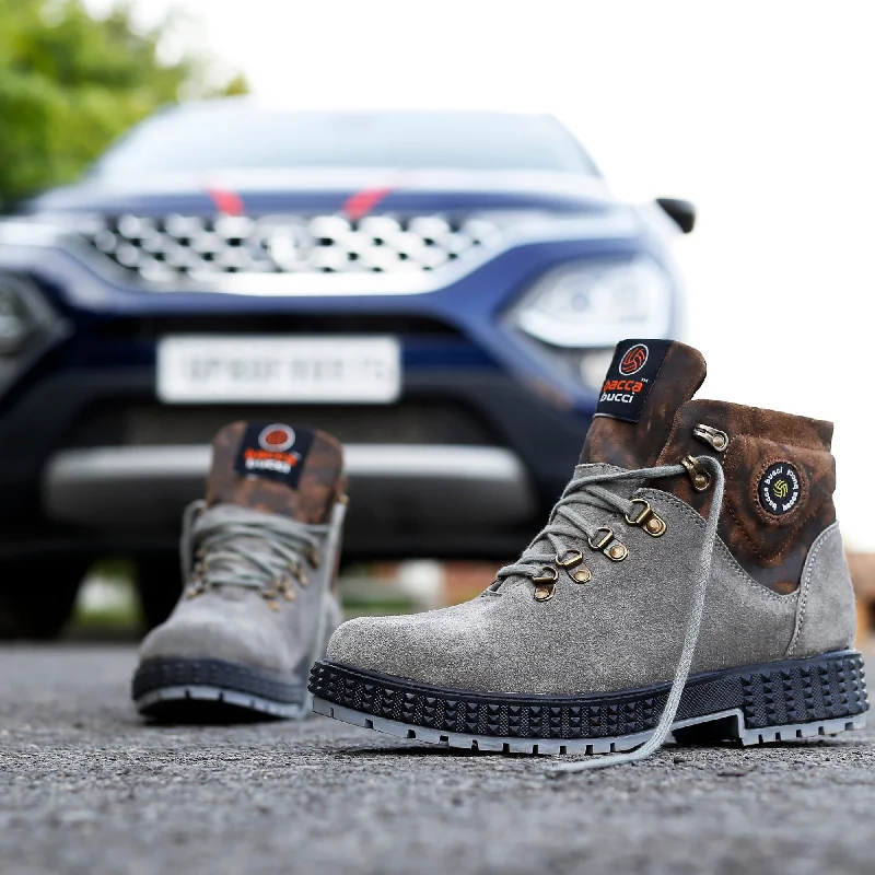 Rich Aesthetic Bacca Bucci Men's URBAN Suede Leather Boots | Tactical Leather Boots for Motorcycle & Military
