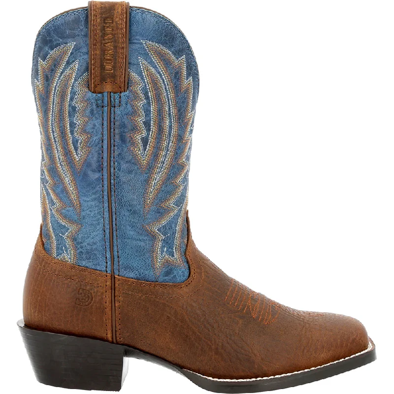 Opulent Design Westward Tooled-Inlay Square Toe Cowboy Boots