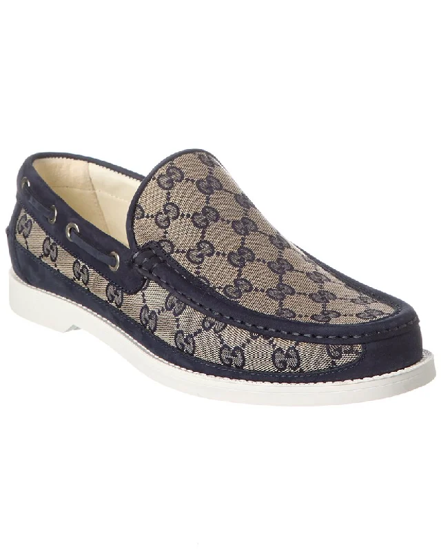 Elegant Design Gucci Canvas Moccasin
