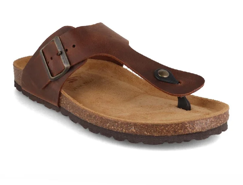 Subdued Elegance Tuffeln® Women Men leather Sandals 'Juist', cognac