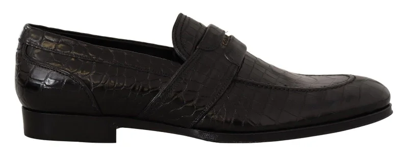 Luxe Influence Dolce & Gabbana Elegant Crocodile Leather Moccasin Men's Shoes