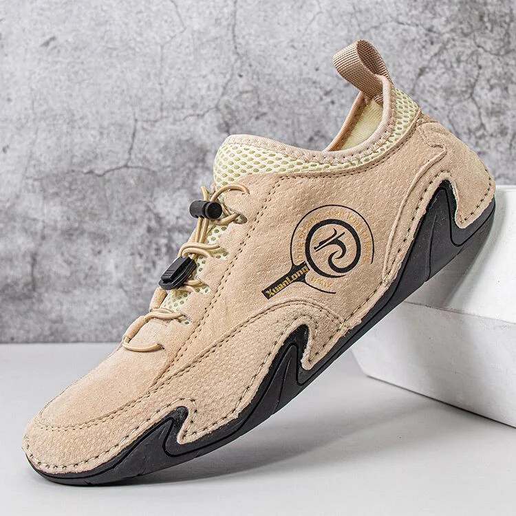 Elegant Patterns Men large rubber sole lacing light soft casual flats