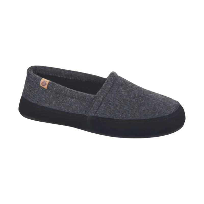 Exotic Prints Acorn Men's Moc Slippers - Dark Charcoal