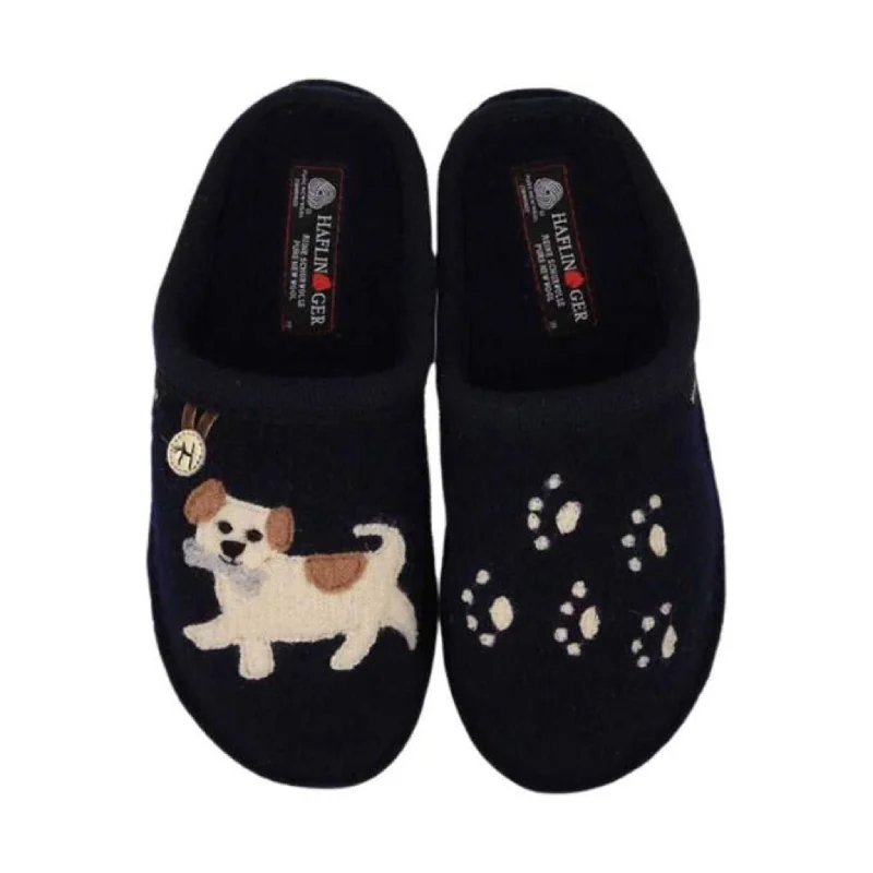 Glam Statement Haflinger Fido Slippers - Blue