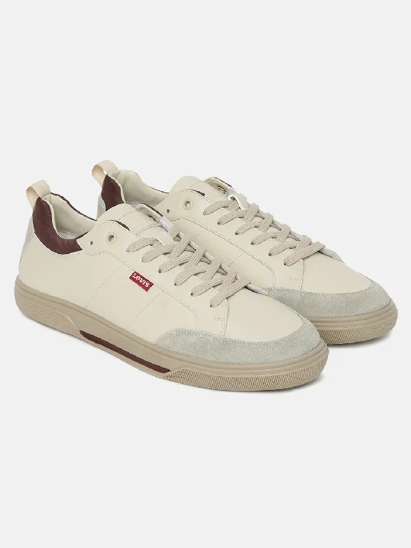 Versatile Glamour Men's Off-White Solid Shoes