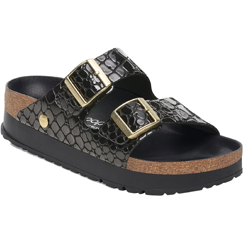 Bold Detailing Women's Arizona Platform Embossed Croc Leather