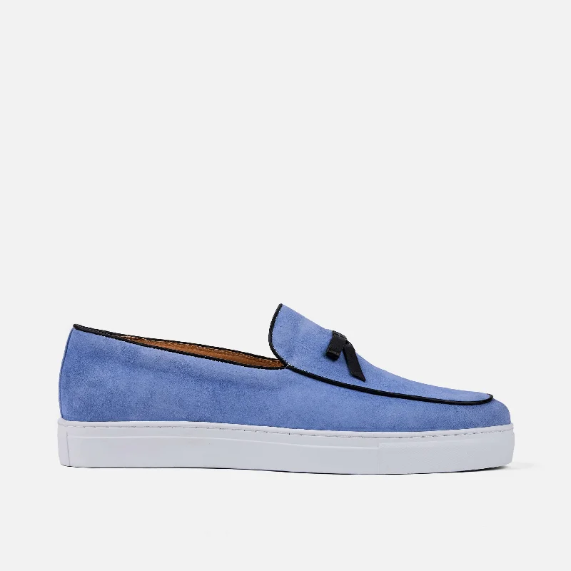 Glamorous Appeal Odell Ivy Blue Suede Belgian Loafer Sneakers