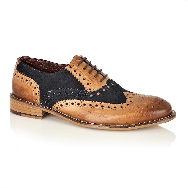 Fashion Innovation Gatsby Brogue Tan / Navy
