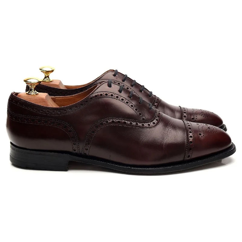Minimal Aesthetic 'Diplomat' Burgundy Leather Oxford Brogues UK 8.5 F