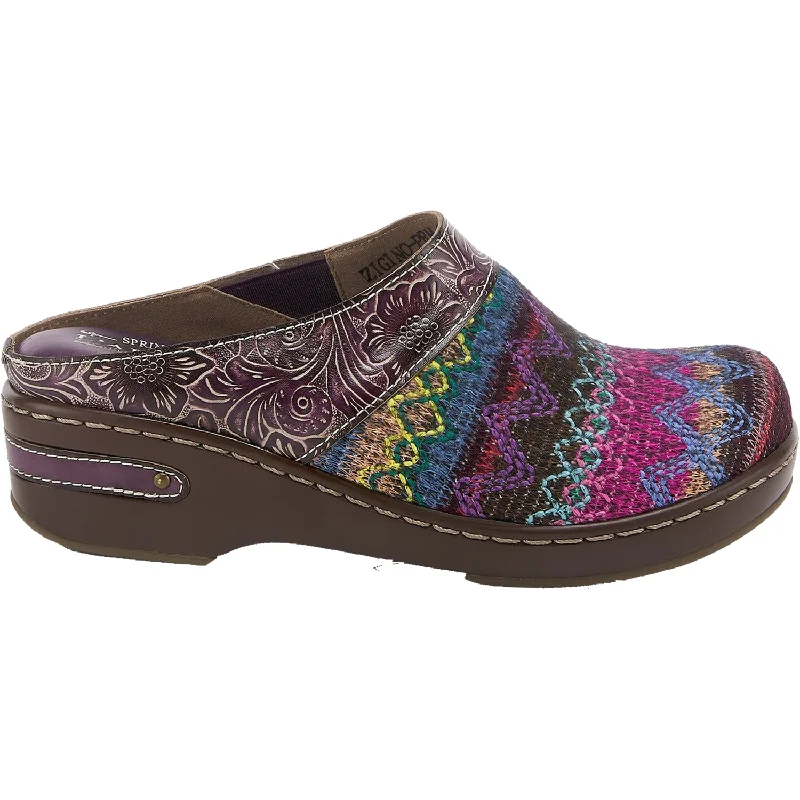 Parisian Charm Women's L'Artiste by Spring Step Zigino Purple Multi Leather