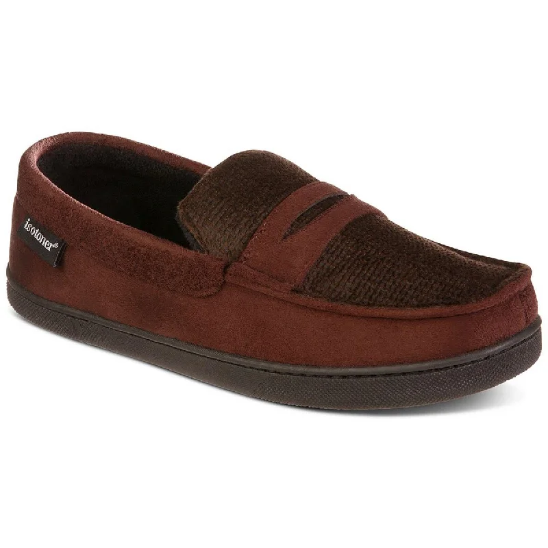Fashion Enthusiast Isotoner Mens Faux Suede Memory Foam Moccasin Slippers