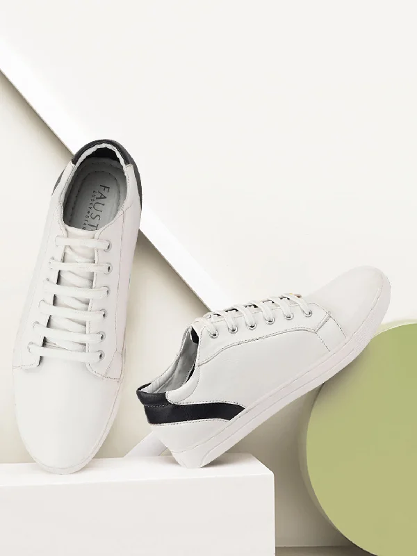 Couture Inspired Men White Stylish Lace Up Sneakers