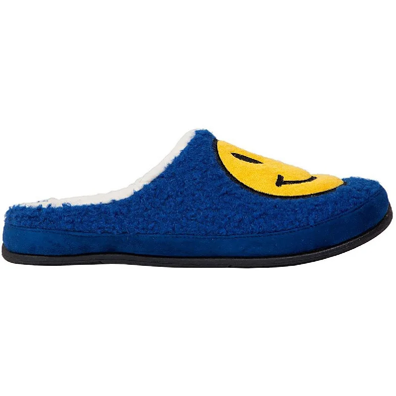 Urban Flair Deer Stags Mens Smiley Faux Fur Outdoor Slide Slippers