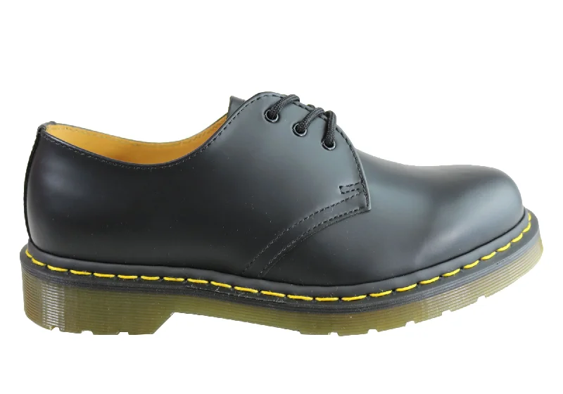 Opulent Design Dr Martens 1461 Classic Black Smooth Lace Up Comfortable Unisex Shoes