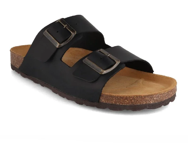 Contemporary Twist Tuffeln® Men leather Sandals 'Föhr', anthracite
