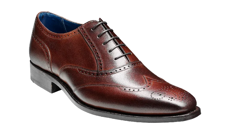 Soft Elegance Barker Johnny Oxford Brogue Shoes – Dark Brown Calf