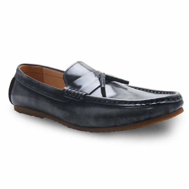 Luxury Aesthetic Comfy Tassel Loafer European Brush Off Ash Grey