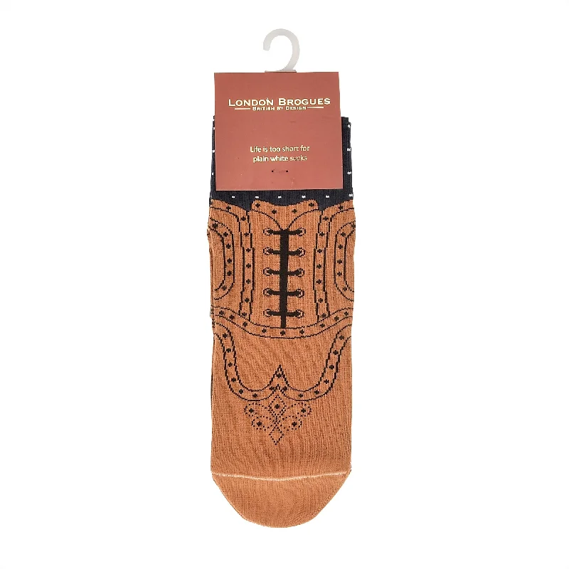 Refined Details Brogue Socks Navy