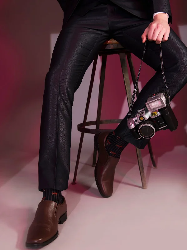 Regal Look Men Brown Formal Leather Slip-On Shoes