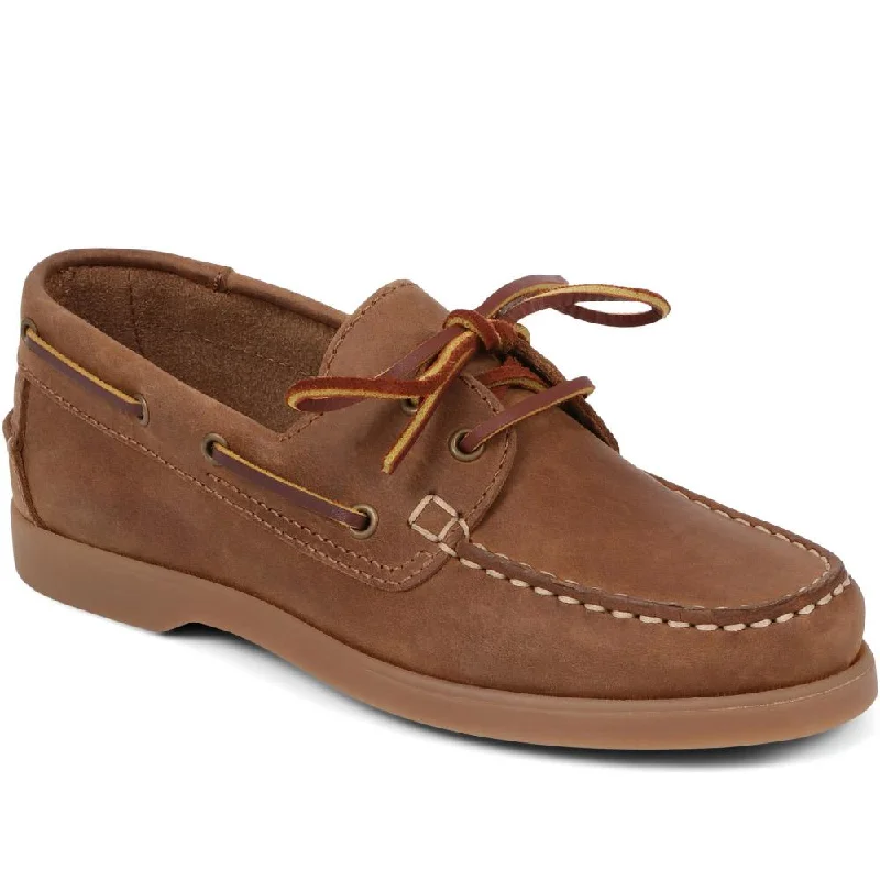 Monochrome Appeal Patrizia Leather Boat Shoes - PATRIZIA / 322 369