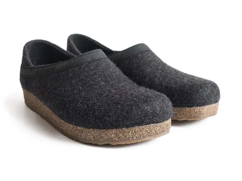 Street Style High Back Charcoal Cork & Wool Clog