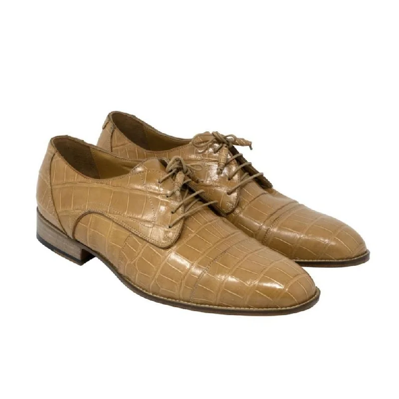 Luxe Influence Mauri 4896 Cathedral Men's Designer Shoes Dune Brown Exotic Alligator Wing-tip Oxfords (MA5108) Luxe Influence Mauri 4896 Cathedral Men's Designer Shoes Dune Brown Exotic Alligator Wing-tip Oxfords (MA5108)