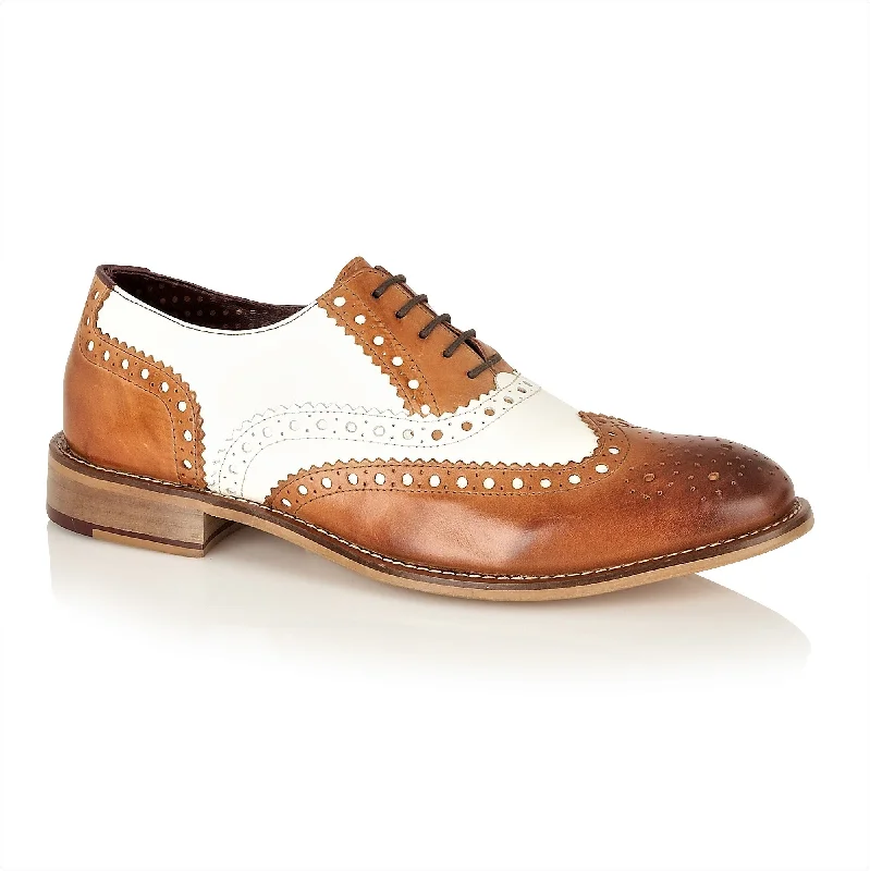 Sumptuous Finish Gatsby Brogue Tan / White