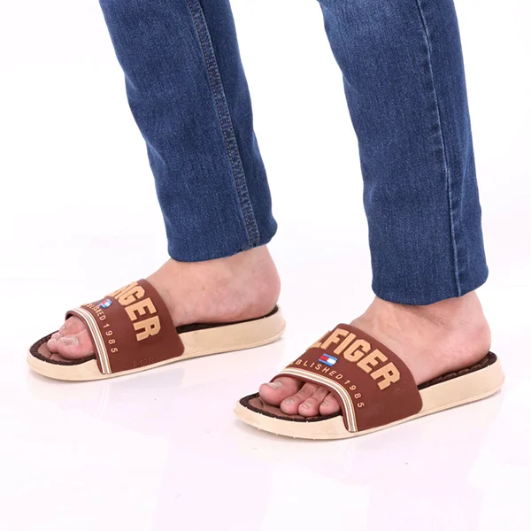 Chic Statement Brown Soft Slippers for Men