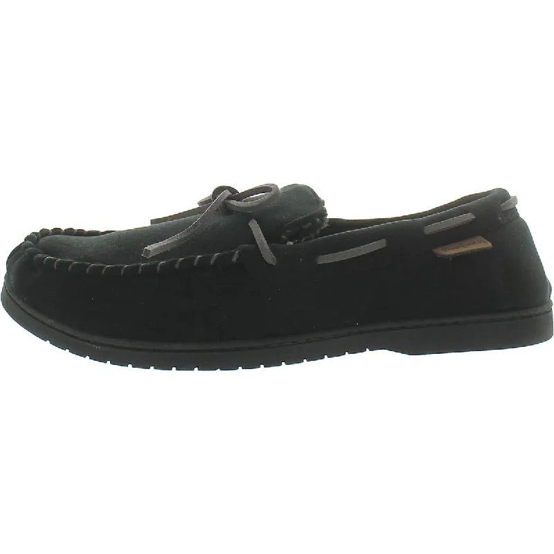 Stylish Accent Dearfoams Mens Faux Fur Manmade Moccasin Slippers