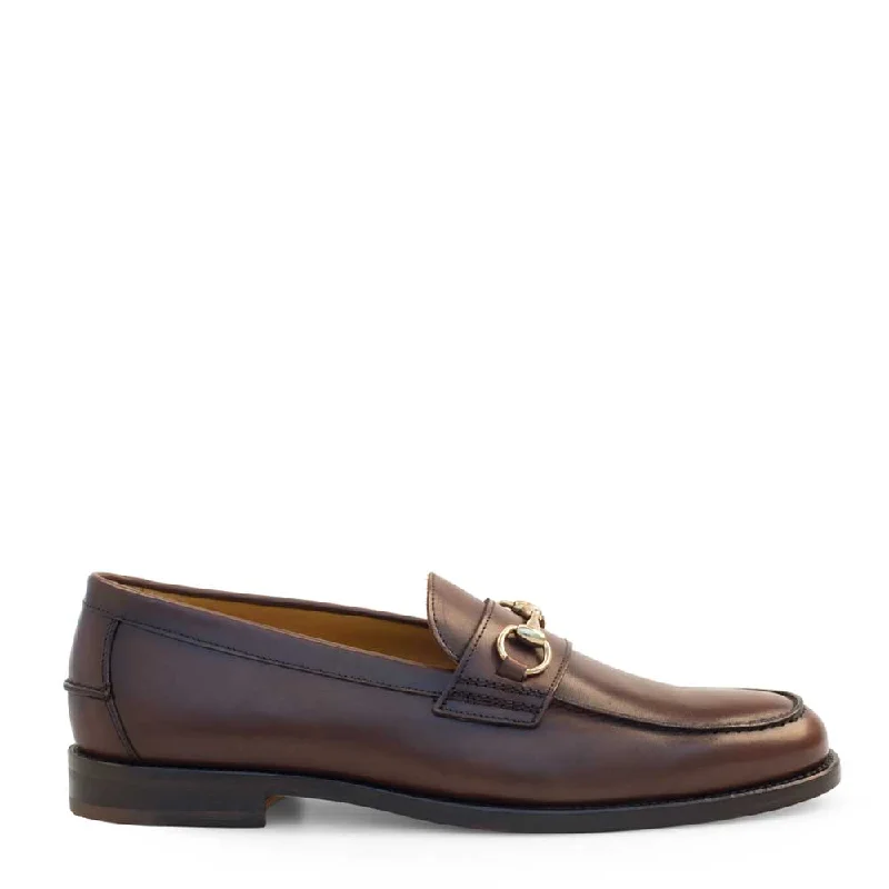 Striking Patterns Leather Horsebit Loafer E410