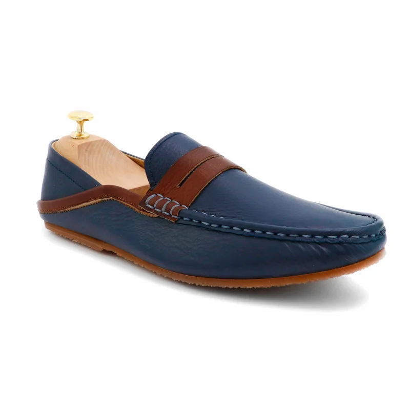 Fashion Focused Libero Loafer Brown Strike Edition Wrinkle Soft Navy & Brown