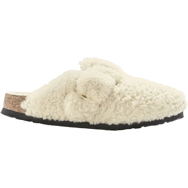 Fashion Icon Women's Birkenstock Boston Big Buckle Teddy Eggshell Shearling