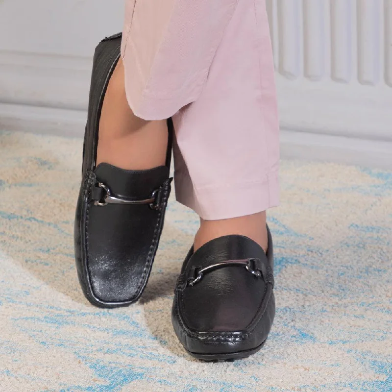 Sleek Sophistication The Cecomf Black Men's Leather Driving Loafers Tresmode