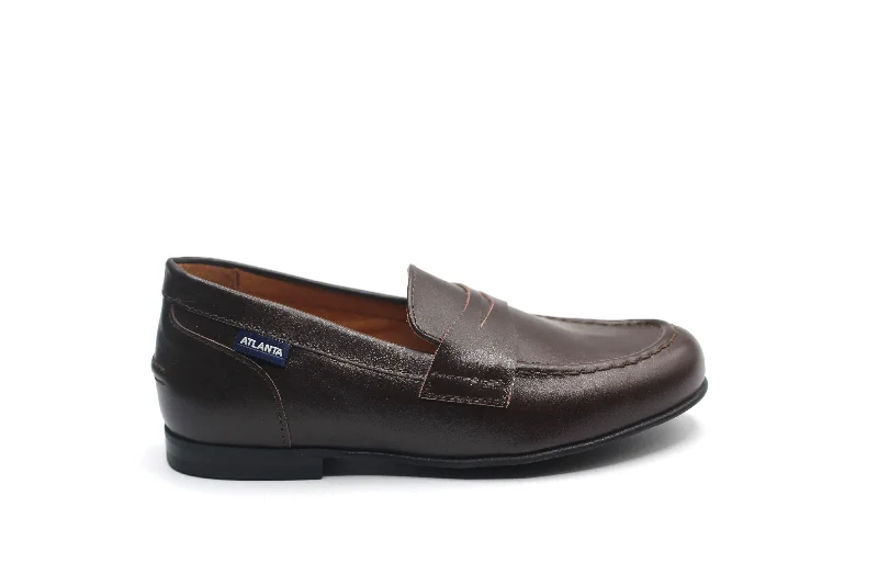 Luxe Feel Atlanta Brown Dress Penny Loafer