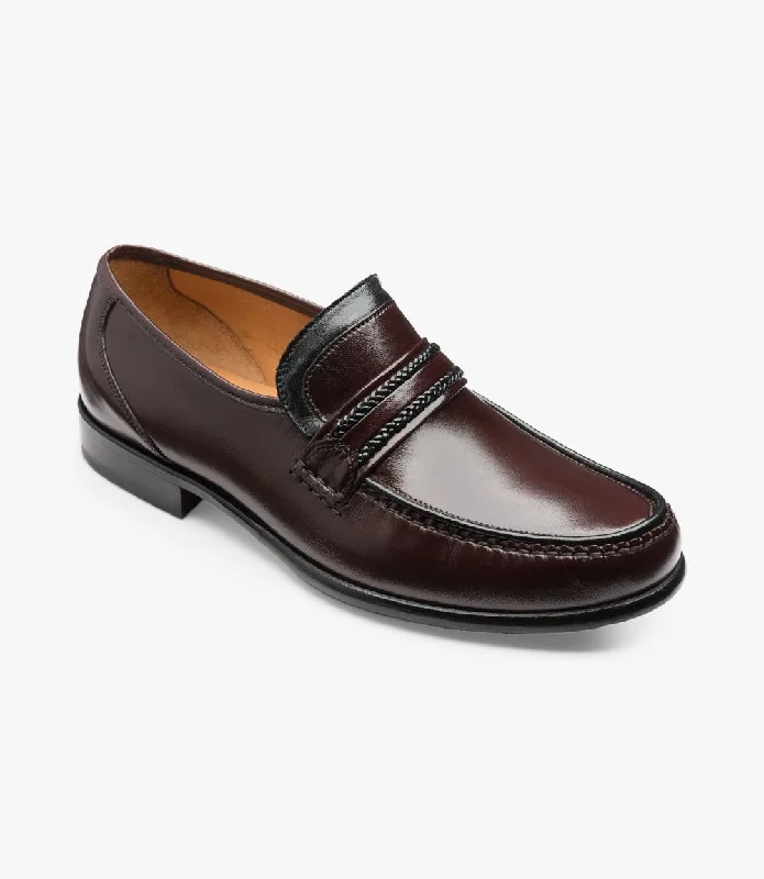 Edgy Sophistication LOAKE Rome Moccasin shoe - Burgundy