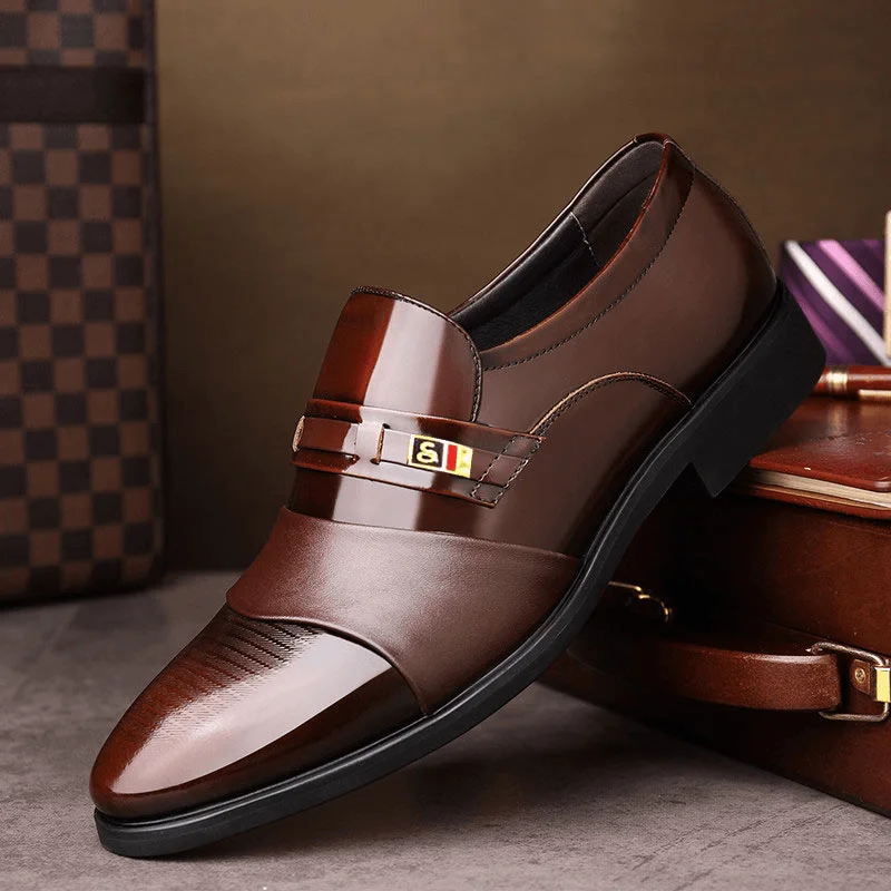 Versatile Glamour Men Leather Comfy Soft Sole Pointy Toe Oxford Slip on Casual Business Shoes Versatile Glamour Men Leather Comfy Soft Sole Pointy Toe Oxford Slip on Casual Business Shoes