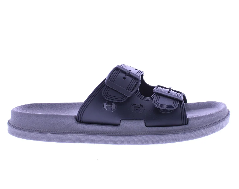 Striking Patterns Men Double Buckle Slide