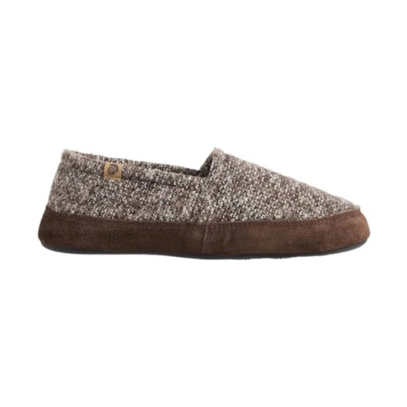 Artisanal Quality Acorn Men's Moc Slippers - Brown Tweed